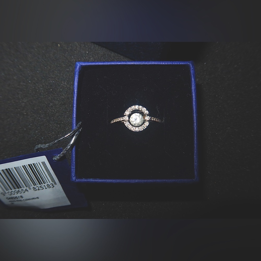 Swarovski Ring with Suspended Crystal